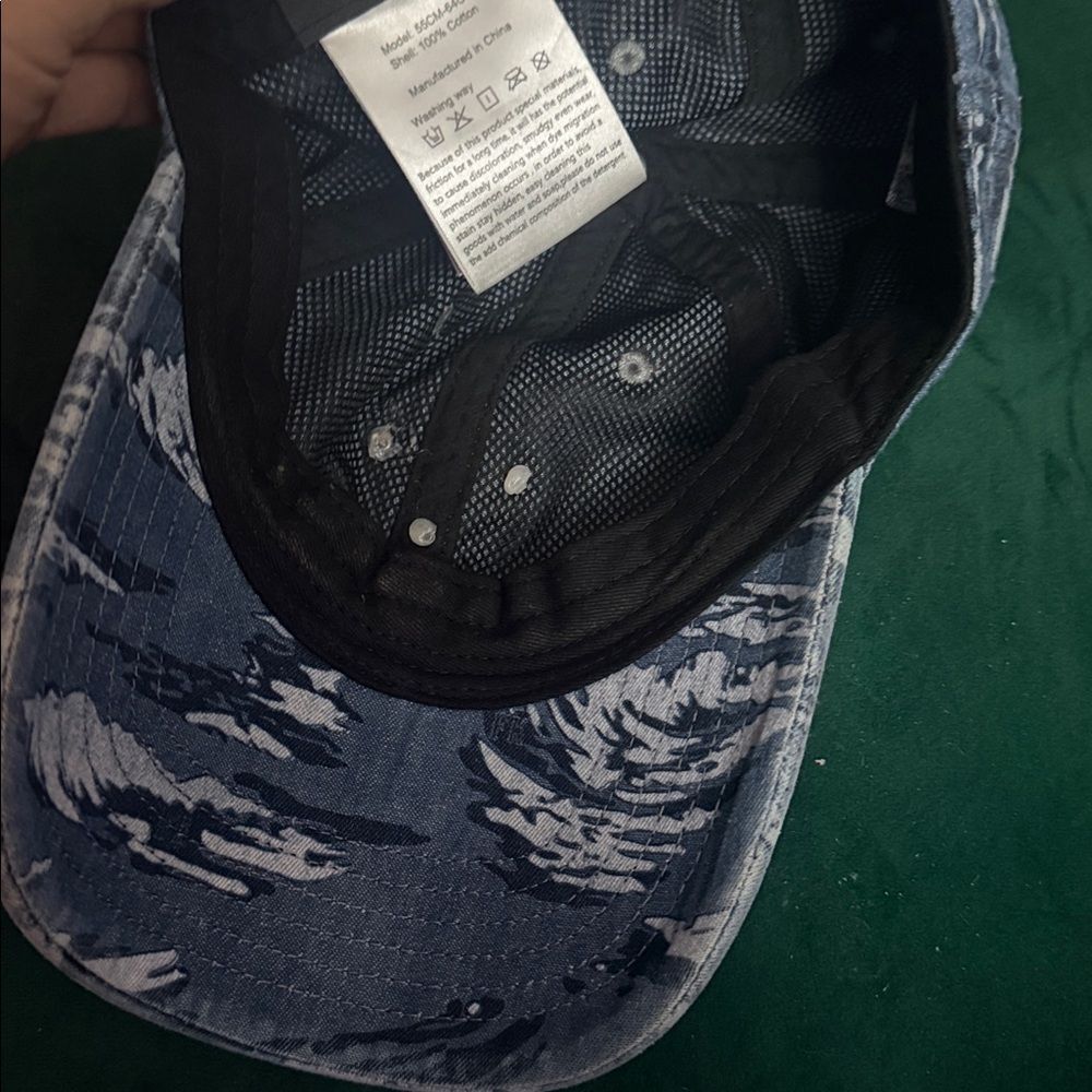 PRADA Denim Blue Camouflage Baseball Cap - BRAND NEW - Prada Logo Hat - Picture 2 of 4